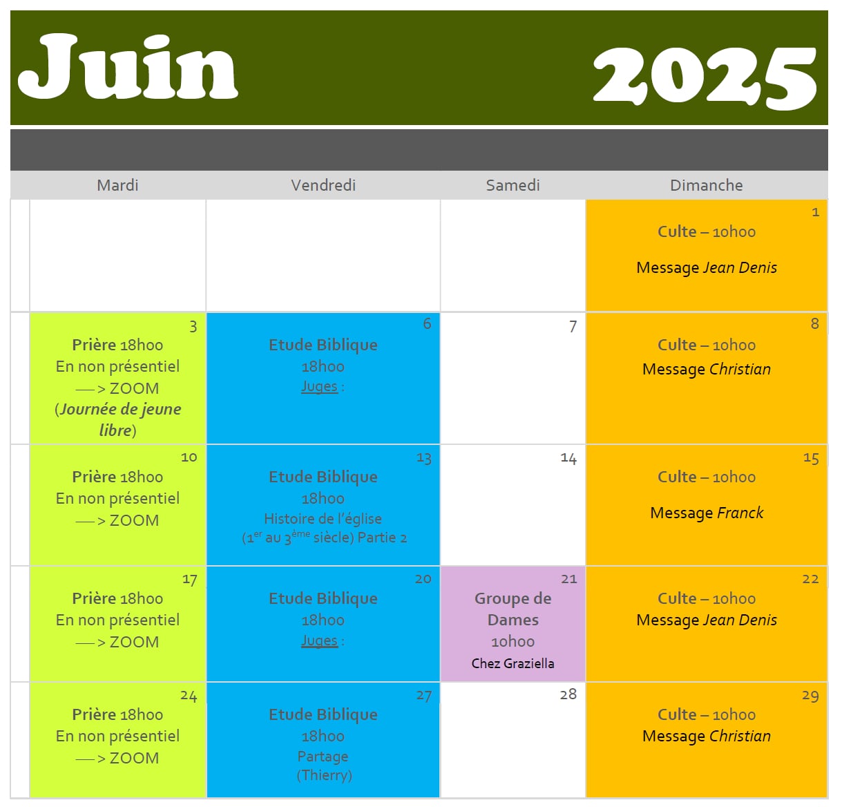 Agenda Juin 2025