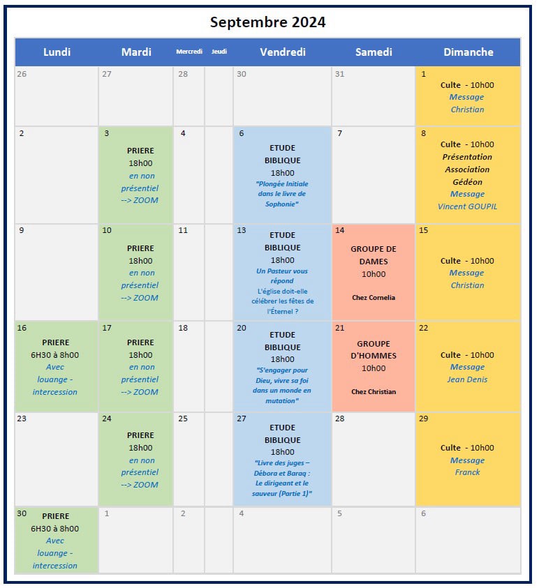 Agenda Septembre 2024